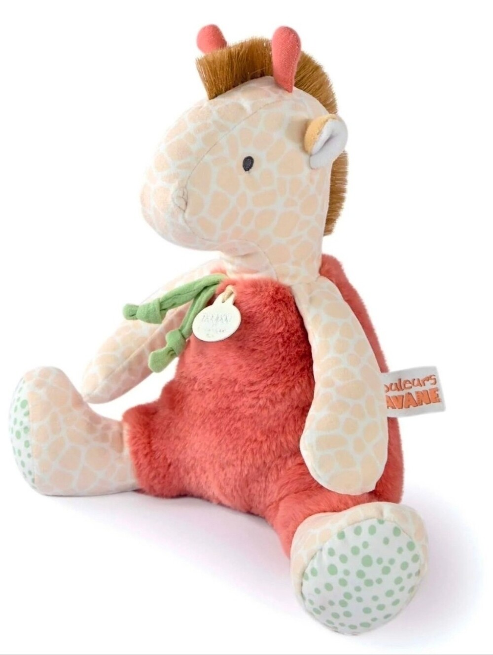 Kaloo Couleurs Savane Giraffe Plush Stuffed Animal Pink Orange Soft Toy Lovey